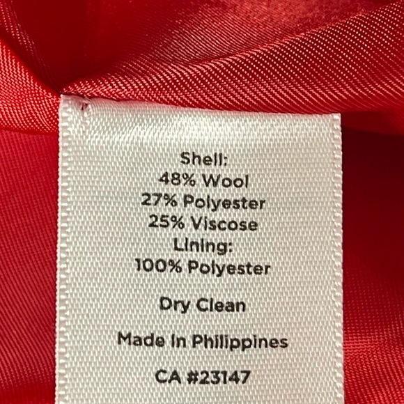 Talbots Shetland Wool Blazer Jacket Red Pop Herringbone 14 - Picture 12 of 13